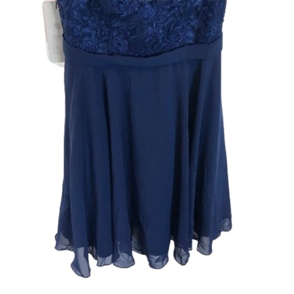 NWT JJs House Womens Size 8 Blue A-line Knee-Length Chiffon Cocktail Dress NEW - Picture 3 of 8